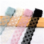 4cm single sided embroiderywavy edges mesh lace ribbon