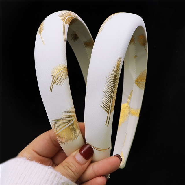 hot stamping feather chiffon high cranial hairband