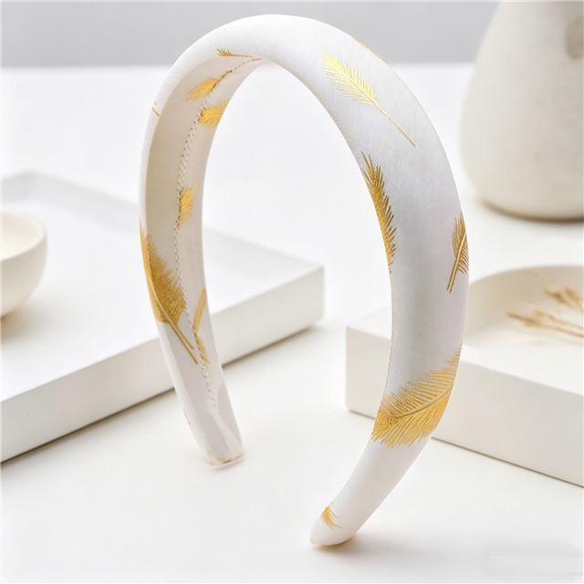 hot stamping feather chiffon high cranial hairband