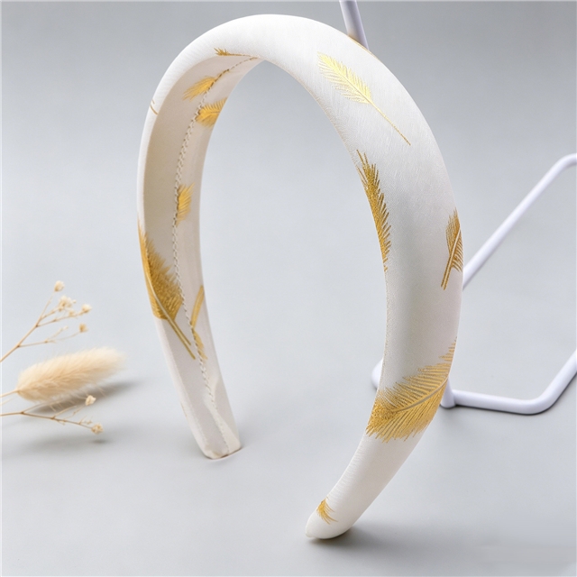 hot stamping feather chiffon high cranial hairband