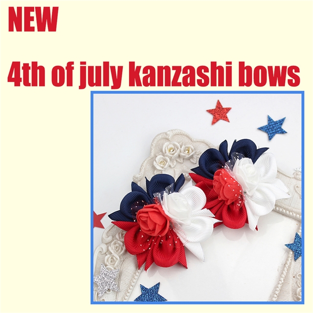 independence day flower hair clip