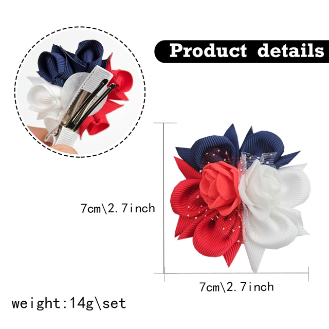 independence day flower hair clip