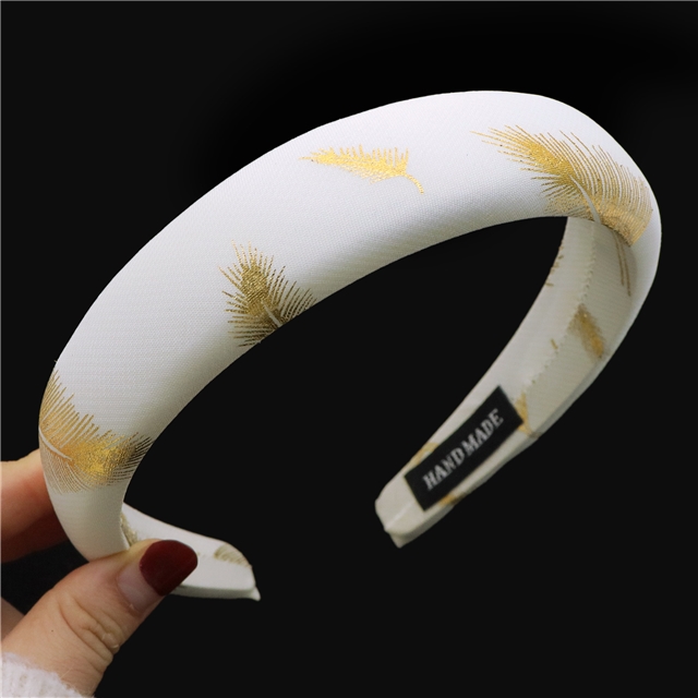 hot stamping feather chiffon high cranial hairband