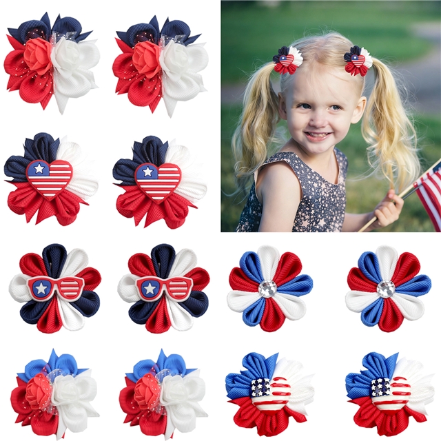 independence day flower hair clip