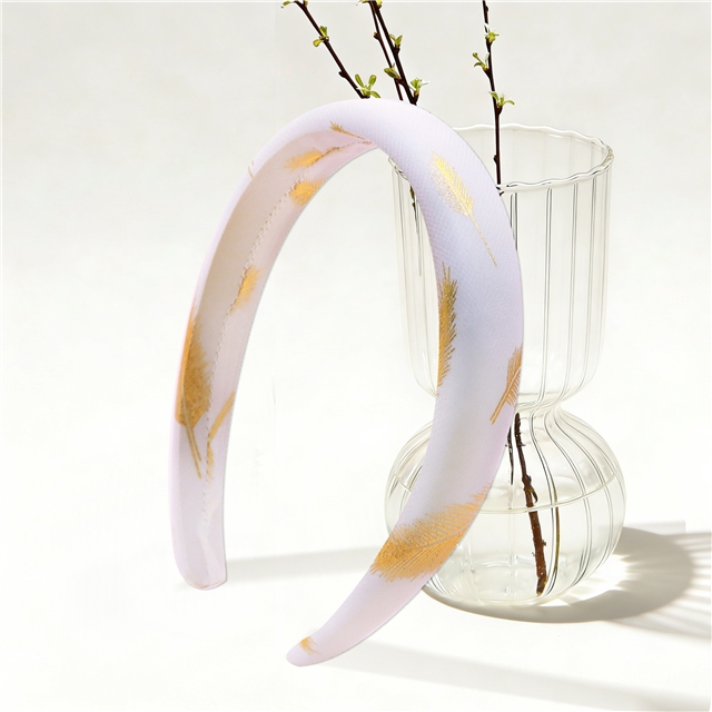 hot stamping feather chiffon high cranial hairband