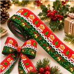 32mm christmas series satin center single color moon ribbon（5yard/roll）