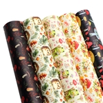 mushroom hedgehog series smooth self printed faux leather set (5 pcs/set)