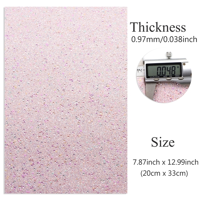 synthetic leather chunky colorful glitter sequins flower faux leather