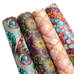 geometry series smooth self printed faux leather set (4 pcs/set)