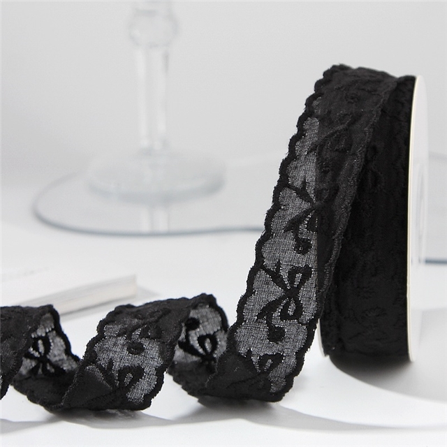 polyester lace bow daisy embroidery woven ribbon