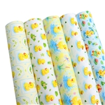 duck series smooth self printed faux leather set (5 pcs/set)