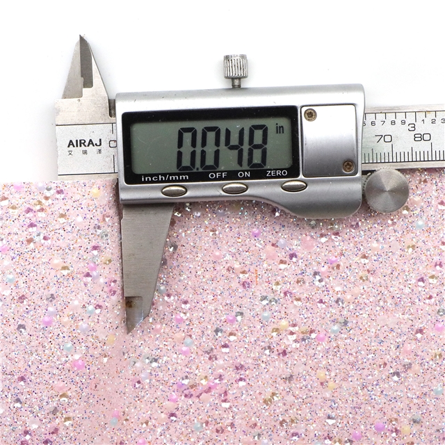 synthetic leather chunky colorful glitter sequins flower faux leather