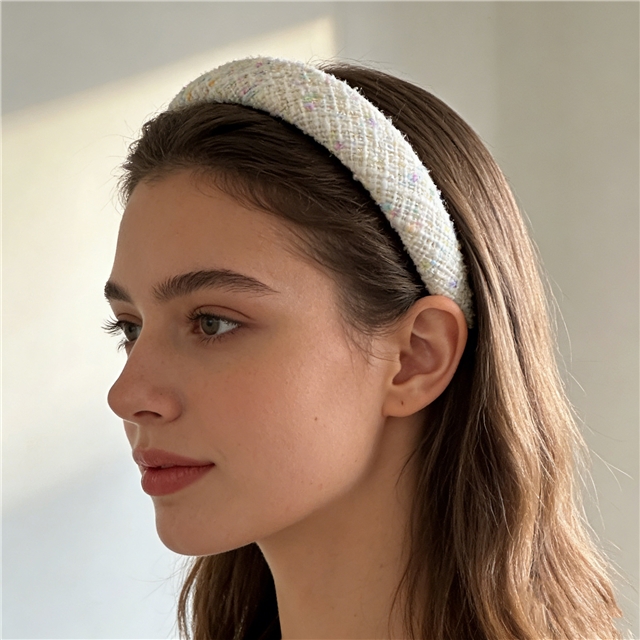 woolen bright silk woven small fragrant high cranial hairband