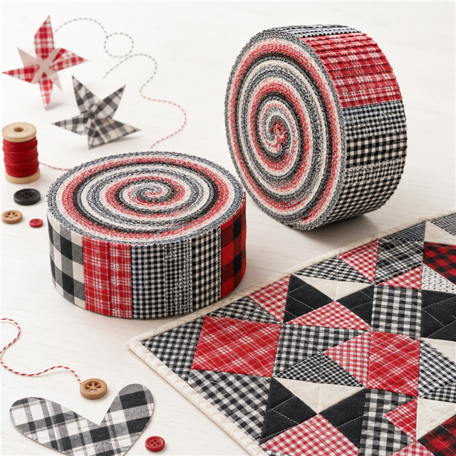 plaid series sliced fabric set (10 styles/set,each size:6.3*50cm(2-1/2*19.7