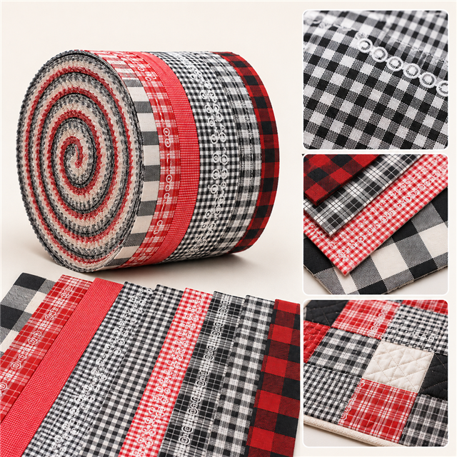 plaid series sliced fabric set (10 styles/set,each size:6.3*50cm(2-1/2*19.7