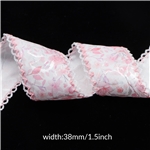 flower double layer two-color hook ribbon（5yard/roll）, 38mm,5yard/roll 