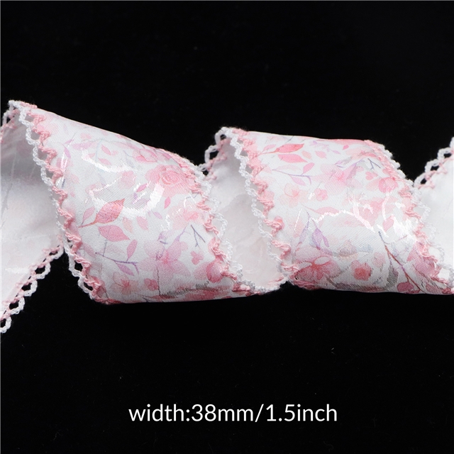 flower double layer two-color hook ribbon（5yard/roll）
