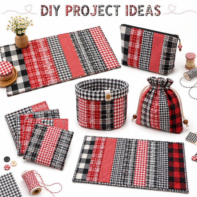 plaid series sliced fabric set (10 styles/set,each size:6.3*50cm(2-1/2*19.7
