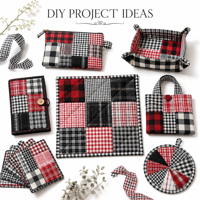 plaid series sliced fabric set (10 styles/set,each size:6.3*50cm(2-1/2*19.7
