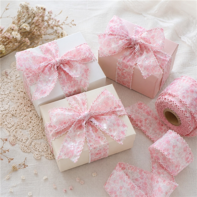 flower double layer two-color hook ribbon（5yard/roll）