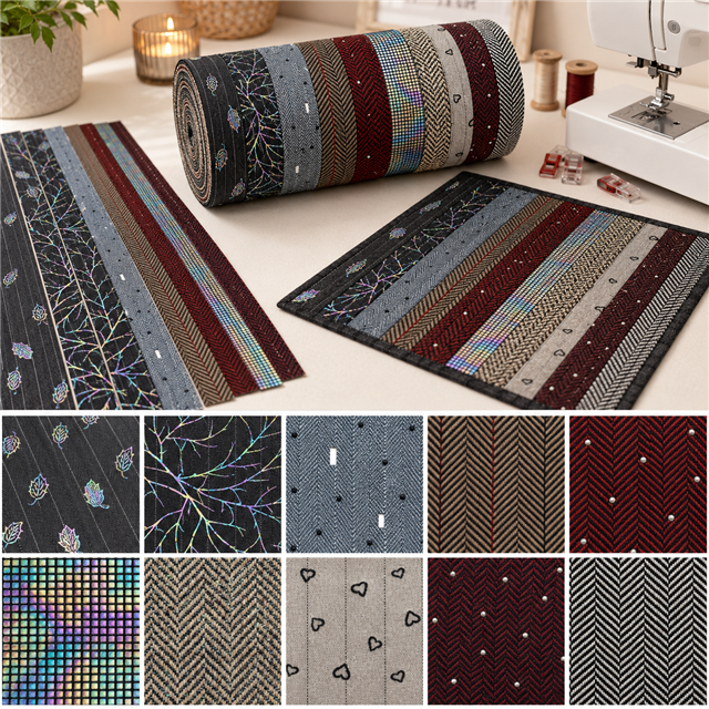 herringbone pattern twill series sliced fabric set (10 styles/set,each size:6.3*50cm(2-1/2*19.7
