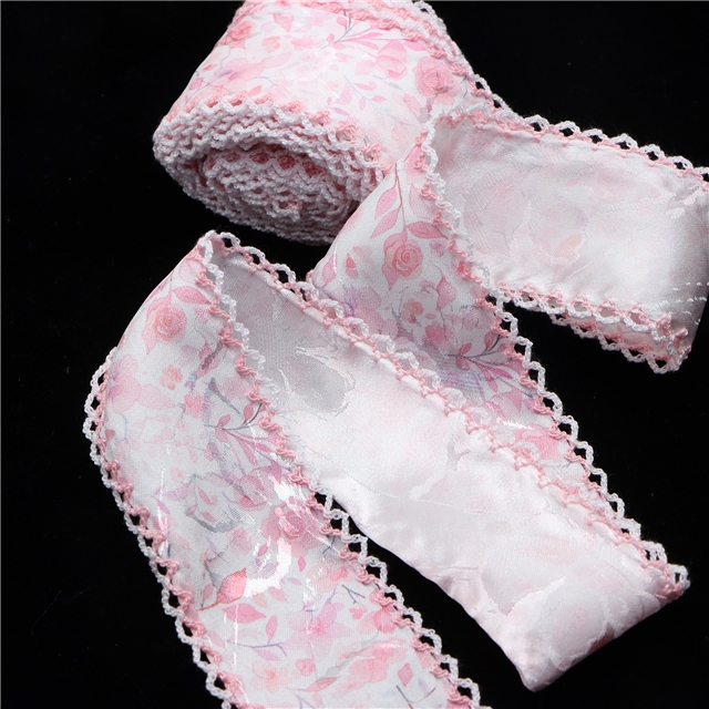 flower double layer two-color hook ribbon（5yard/roll）