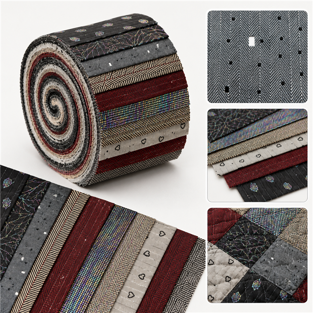 herringbone pattern twill series sliced fabric set (10 styles/set,each size:6.3*50cm(2-1/2*19.7