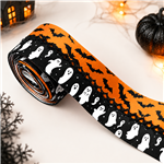 32mm halloween series satin center single color moon ribbon（5yard/roll）