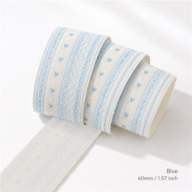 stripe single sided flora bump texture dot ribbon