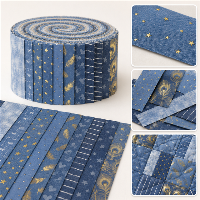 denim series sliced fabric set (10 styles/set,each size:6.3*50cm(2-1/2*19.7