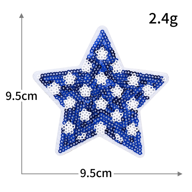 back with glue rayon+polyester independence day sequins embroidery patch (back with glue)