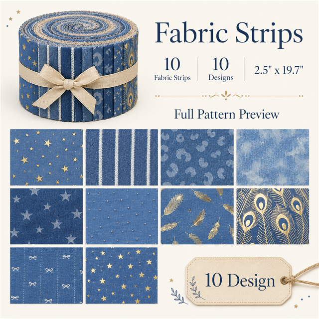 denim series sliced fabric set (10 styles/set,each size:6.3*50cm(2-1/2*19.7