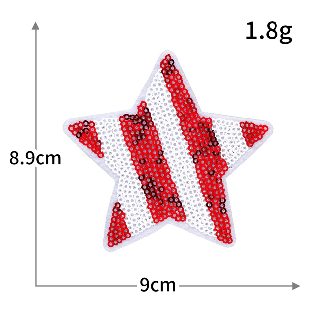 back with glue rayon+polyester independence day sequins embroidery patch (back with glue)