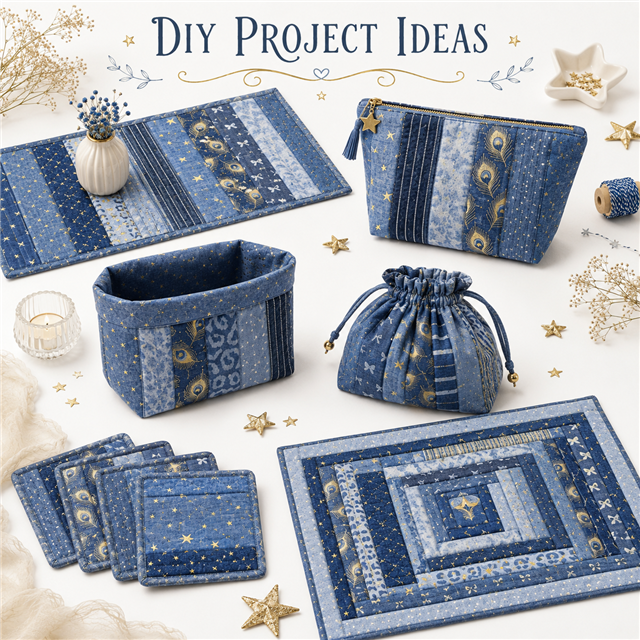 denim series sliced fabric set (10 styles/set,each size:6.3*50cm(2-1/2*19.7