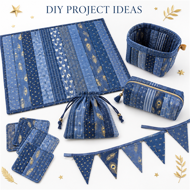 denim series sliced fabric set (10 styles/set,each size:6.3*50cm(2-1/2*19.7