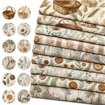 plant series polyester cotton sliced fabric set (10 pcs/set)
