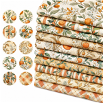 orange series polyester cotton sliced fabric set (10 pcs/set)