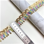 3cm retro gold thread hollow sequin embroidery lace
