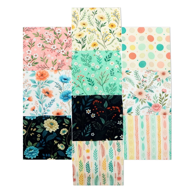 polyester cotton flower series polyester cotton sliced fabric set