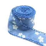 flower denim double layer two-color hook ribbon（5yard/roll）