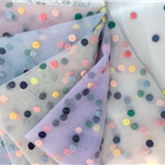 embroidered three-dimensional colored dot net fabric