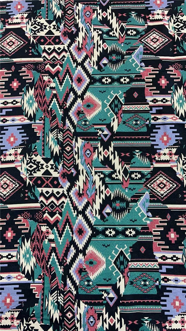 geometric ethnic style cotton yarn dyed jacquard fabric