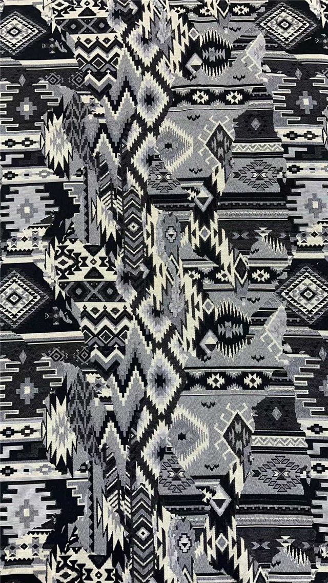 geometric ethnic style cotton yarn dyed jacquard fabric