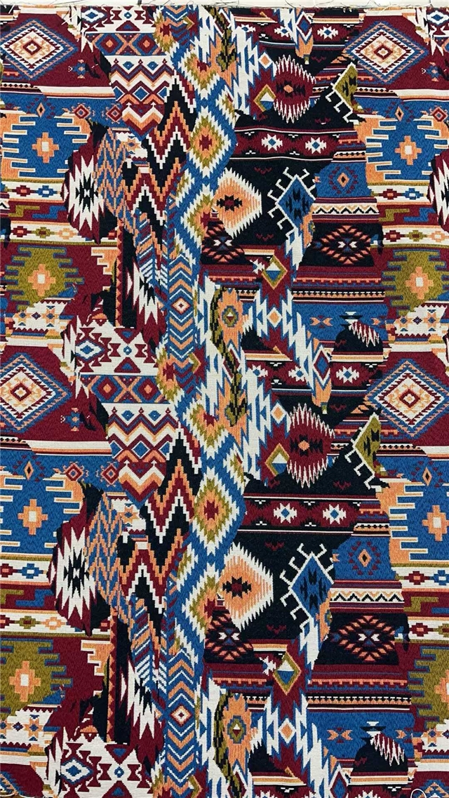 geometric ethnic style cotton yarn dyed jacquard fabric