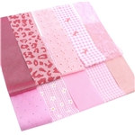 pink series sliced fabric set (10 styles/set,each size:6.3*50cm)