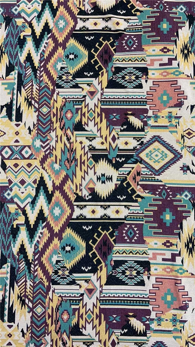 geometric ethnic style cotton yarn dyed jacquard fabric