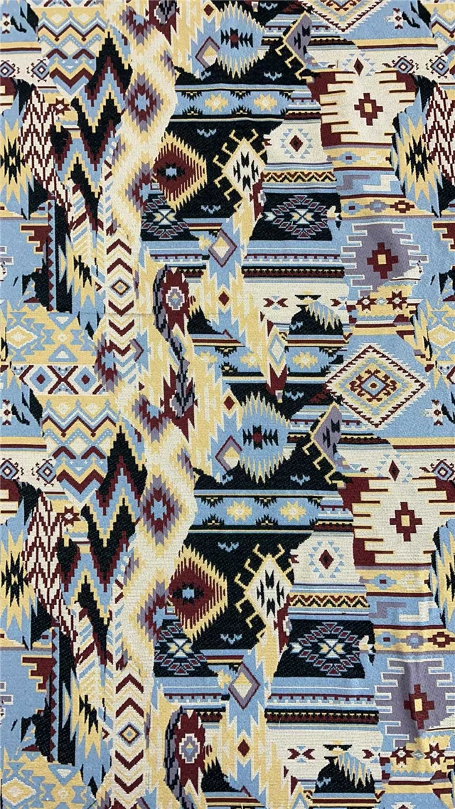 geometric ethnic style cotton yarn dyed jacquard fabric