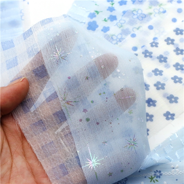 blue series chiffon sliced fabric set (10 styles/set,each size:6.3*50cm(2-1/2*19.7