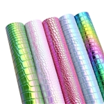 color gradient bump texture crocodile pattern faux leather set (5 pcs/set)