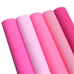 pink series plain weave faux leather set (5 pcs/set)